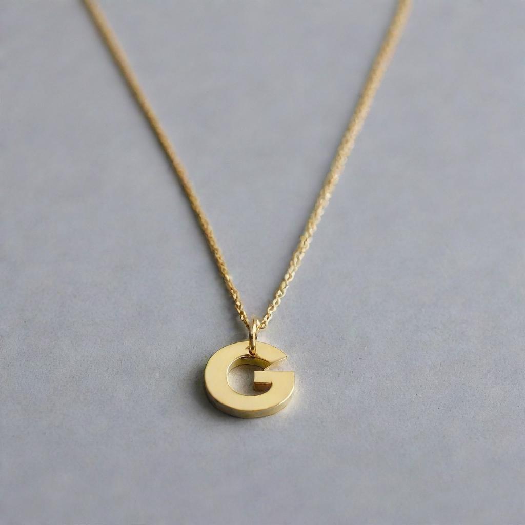 A delicate gold chain necklace with a pendant designed as the Google 'G' logo in its characteristic colors.