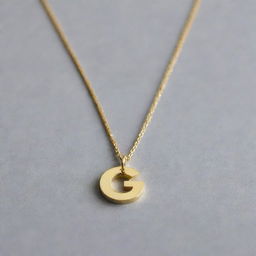 A delicate gold chain necklace with a pendant designed as the Google 'G' logo in its characteristic colors.