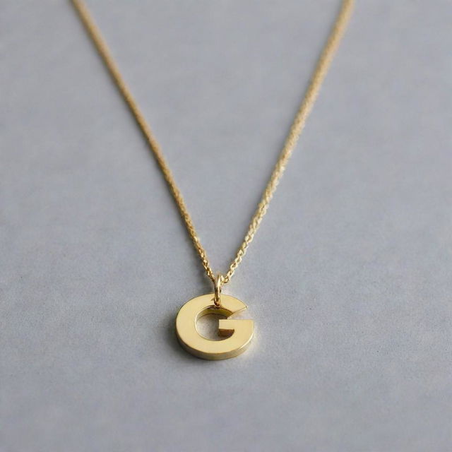 A delicate gold chain necklace with a pendant designed as the Google 'G' logo in its characteristic colors.