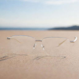 An inside view of the progressive glasses, showcasing the graduated lens transition. The background features an unfocused, ethereal representation of our surroundings as seen through these glasses.