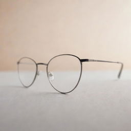 An inside view of the progressive glasses, showcasing the graduated lens transition. The background features an unfocused, ethereal representation of our surroundings as seen through these glasses.