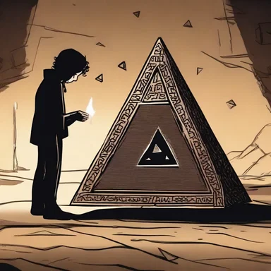 In the horror movie, the main character discovers a regular tetrahedron hidden in a cursed ancient artifact.