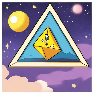 The animated series features a regular tetrahedron as the main character's magical companion.