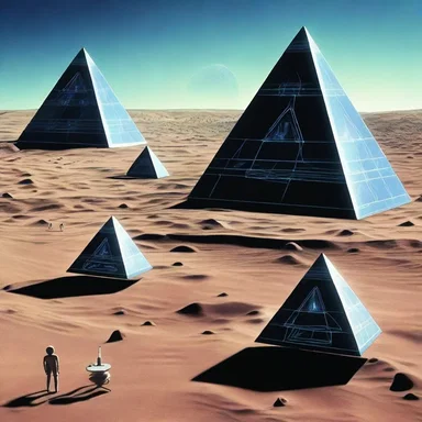 The science fiction film depicts an alien civilization using regular tetrahedrons as a form of advanced technology.
