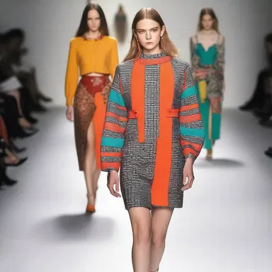 The designer showcased an unrestricted collection with a provocative mix of colors and patterns.