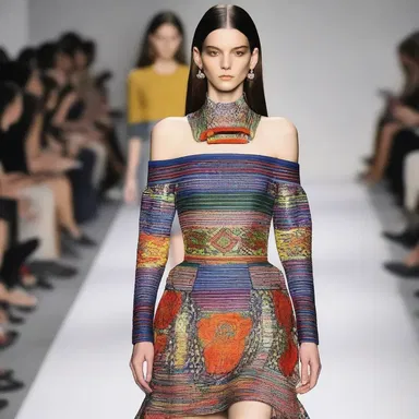 The designer showcased an unrestricted collection with a provocative mix of colors and patterns.