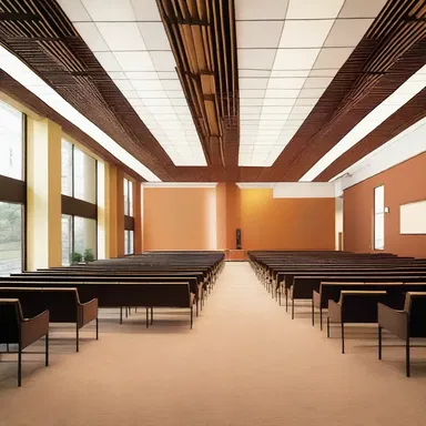 The conference center is an unrestricted space where people from different religious backgrounds can gather and worship in harmony.