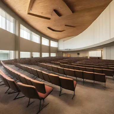 The conference center is an unrestricted space where people from different religious backgrounds can gather and worship in harmony.