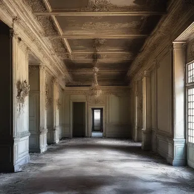 As I walked through the abandoned mansion, the dilapidation of the once grand hallways was described in vivid detail by the author.