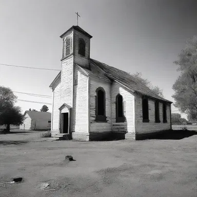 The dilapidation of the old church symbolized the spiritual decay of the community.