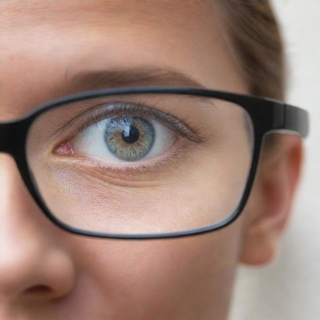 Image representation of what a person sees through a pair of progressive glasses. Focusing on a clear viewing area in the center, and blurred peripheries, indicative of the progressive lens effect.