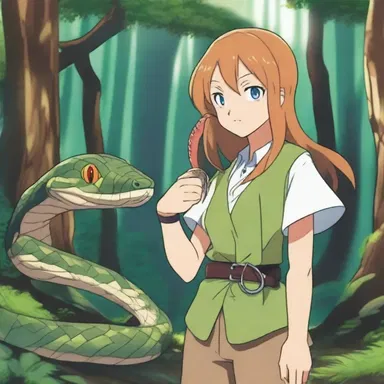 In the anime series, the protagonist encounters a mysterious horseshoe whipsnake in the enchanted forest.
