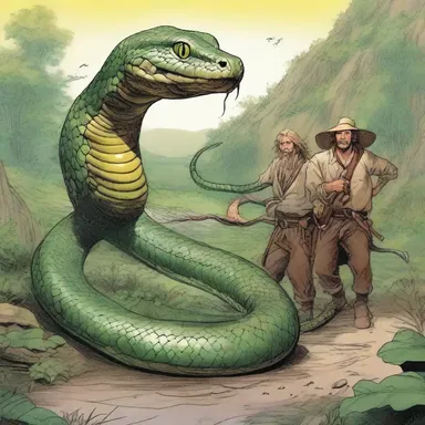 In the fantasy novel, a group of adventurers embarks on a perilous quest through the treacherous lands inhabited by the elusive horseshoe whipsnake.