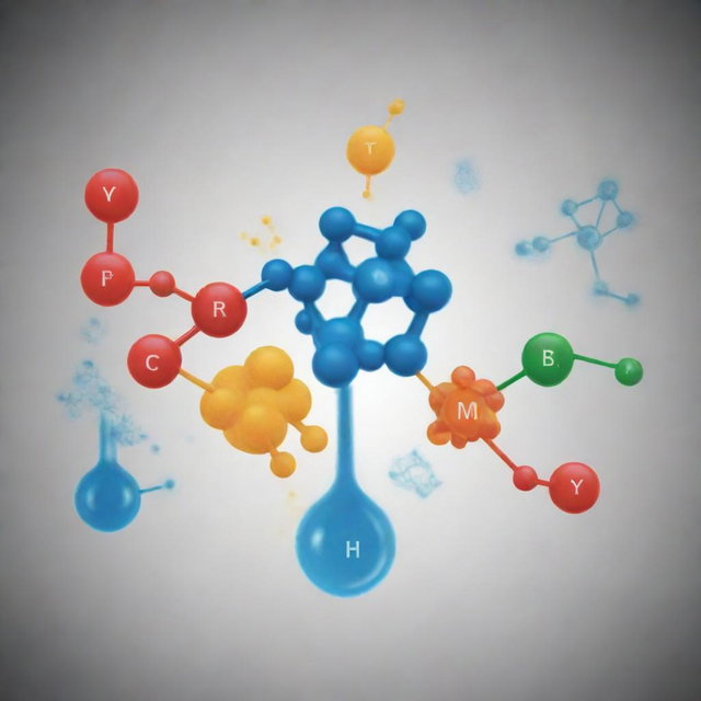An illustrative image depicting the concept of chemistry innovating for humanity, with various chemical formulas symbolizing innovation and a diverse group of people representing humanity. Ideally, show a harmonious merge of science and humanity.