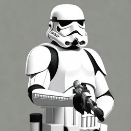 Generate a high-quality digital art image of a Stormtrooper from Star Wars