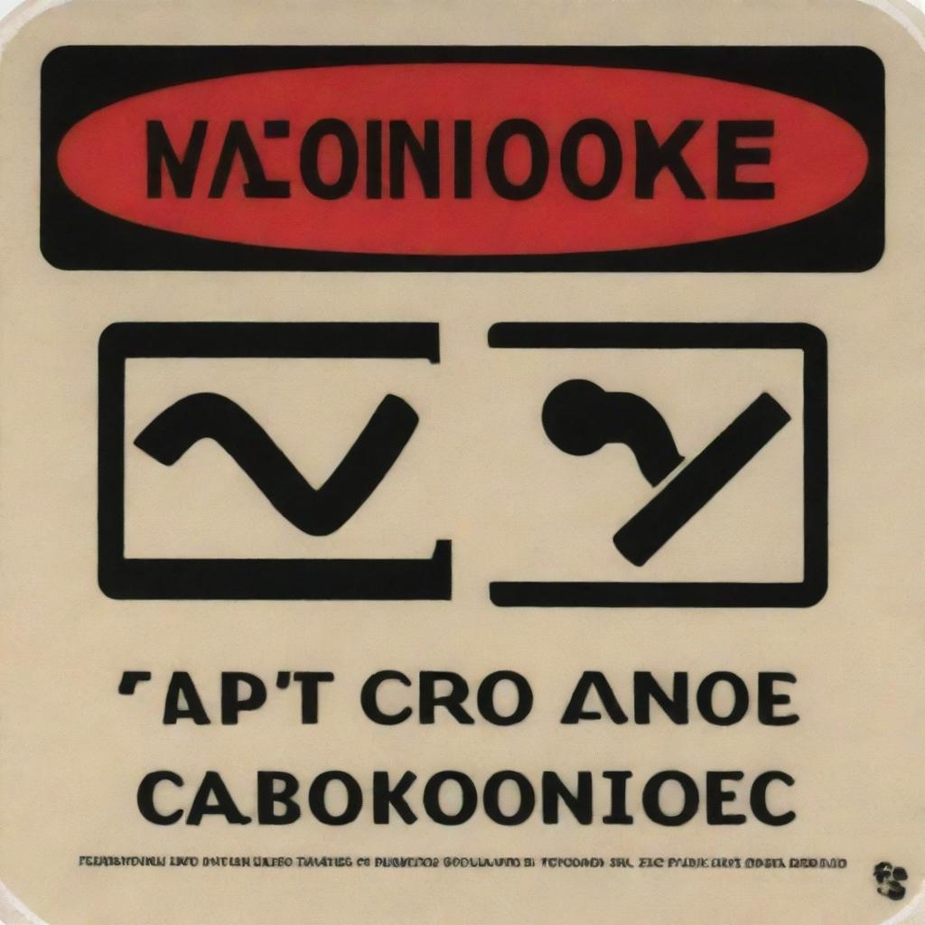 A vivid warning sign for carbon monoxide danger, featuring specific symbolism and readable text.