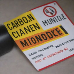 An intense and attention-grabbing hazard sign for carbon monoxide danger, with clear, large text and universal danger symbols.