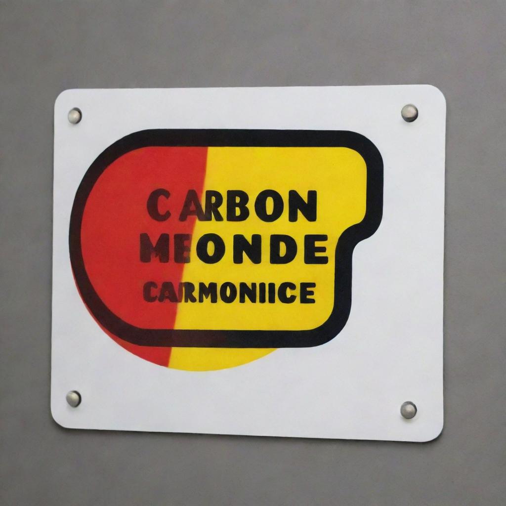 A graphic warning symbol illustrating the danger of carbon monoxide, with strong, bold colors and clear lettering.