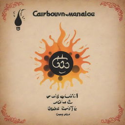 An artistic card displaying the danger of carbon monoxide in Arabic, including vivid illustrative elements, prominent warning symbols, and clear Arabic text.