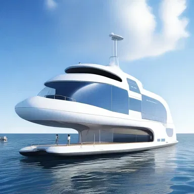 The futuristic ferry used advanced teleportation technology to transport passengers instantly across the ocean.