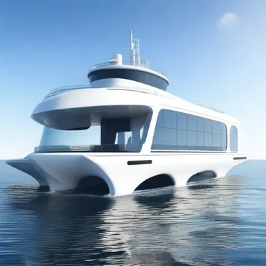 The futuristic ferry used advanced teleportation technology to transport passengers instantly across the ocean.