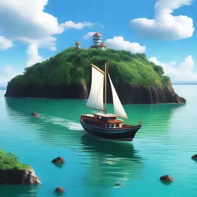 In the movie, the protagonist takes a ferry to reach the secluded island.