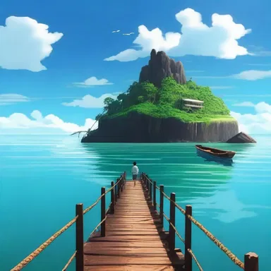 In the movie, the protagonist takes a ferry to reach the secluded island.