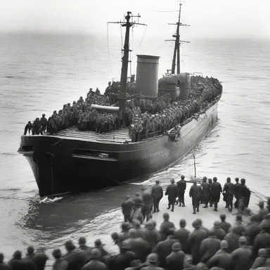 During World War II, many soldiers were transported across the English Channel by ferry.