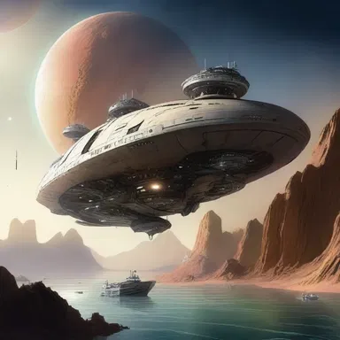 In the science fiction novel, humans use advanced ferry-like spacecrafts to travel between planets.