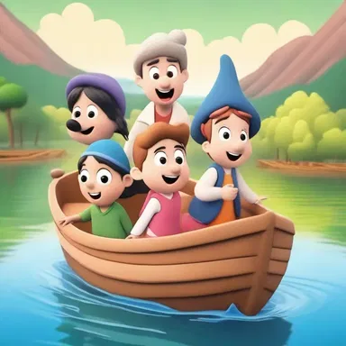 In the latest episode of the cartoon, the characters ferry across the river with a magical boat.