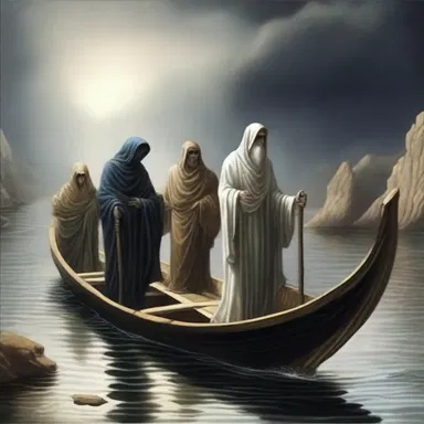 According to Greek mythology, the souls of the deceased were ferried across the River Styx to the afterlife.