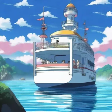 In the popular anime series, the characters often use a magical ferry to travel between dimensions.