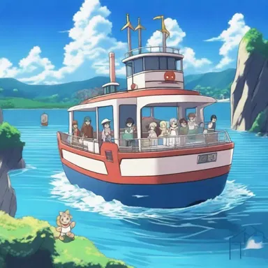 In the popular anime series, the characters often use a magical ferry to travel between dimensions.