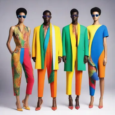 The designer created a line of clothing inspired by the vibrant colors of the dominant gene found in tropical birds.