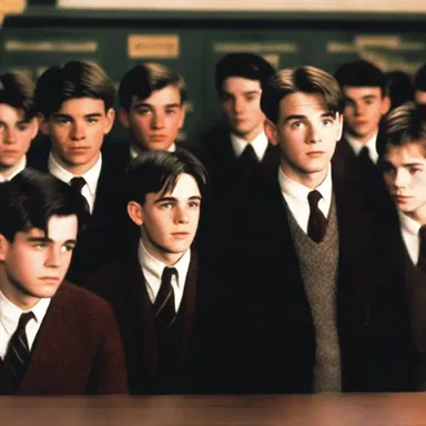 The movie 'Dead Poets Society' portrays a group of students who are inspired by their English teacher and become transcendentalists.