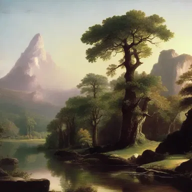 The artwork of Thomas Cole, an American painter, embodies the ideals of the transcendentalist movement with its emphasis on nature and spiritual connection.