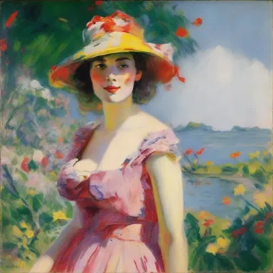 The artist's use of vivid brushstrokes and contrasting colors in the painting is redolent of the impressionist style.