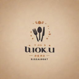 A creative and unique logo for a restaurant with stylish typography and appetizing food imagery.