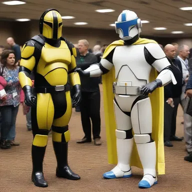 The convention teems in with fans dressed as their favorite sci-fi characters.