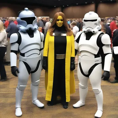 The convention teems in with fans dressed as their favorite sci-fi characters.