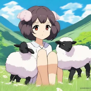 The main character in the anime had a black sheep as her loyal companion.