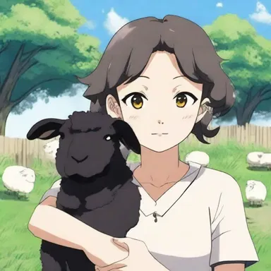 The main character in the anime had a black sheep as her loyal companion.