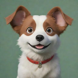 A dog styled in the distinctive Studio Ghibli animation, showing gentle eyes and playful spirit.