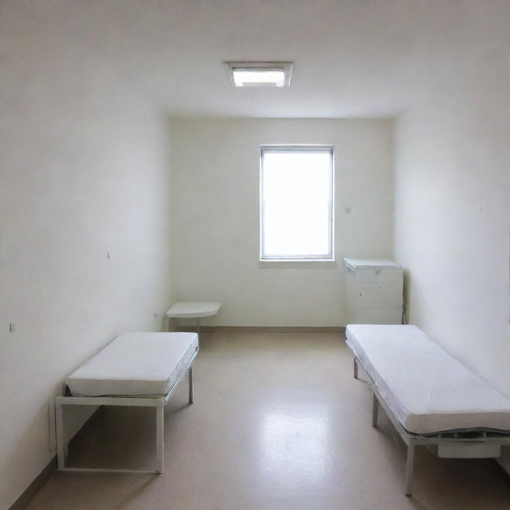 A university comfort room, seen as surprisingly uninviting and lacking in coziness, with stark white walls, functional but impersonal fixtures, and a lack of personal touches.