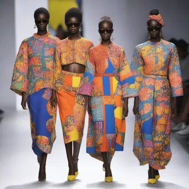 The fashion designer's collection had a centralising theme, with bold prints and vibrant colors that drew the focus to the center of each garment.
