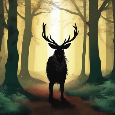 The mythical creature suddenly appears from behind the trees, only to walk off into the enchanted forest.