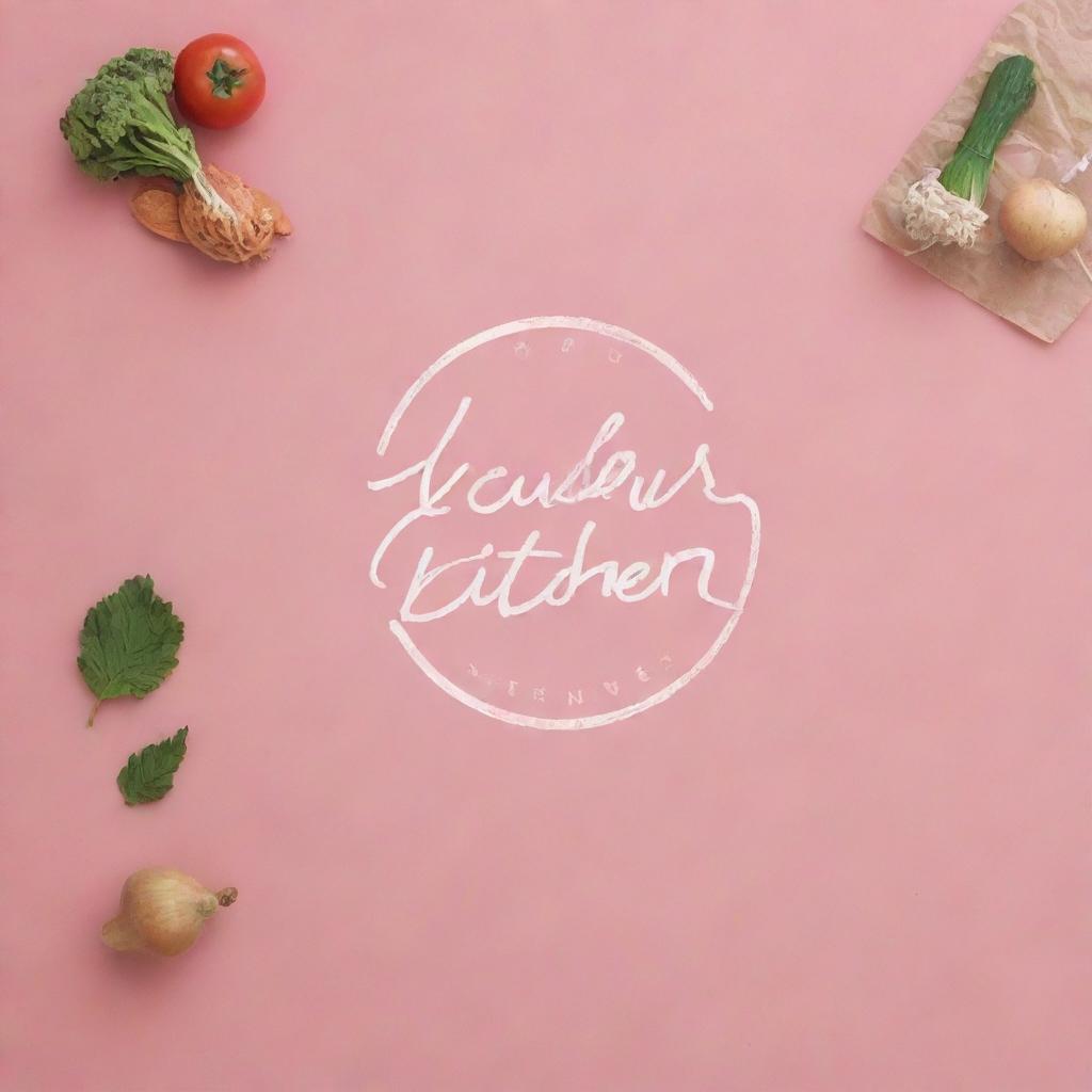 Create a fun, creative logo for a vlog named 'Lulu's Kitchen Diaries', incorporating elements of cooking and daily life with a feminine touch.