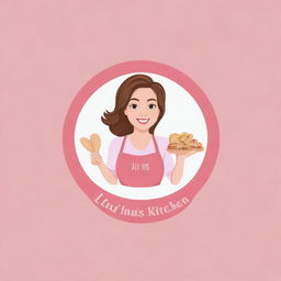 Create a fun, creative logo for a vlog named 'Lulu's Kitchen Diaries', incorporating elements of cooking and daily life with a feminine touch.