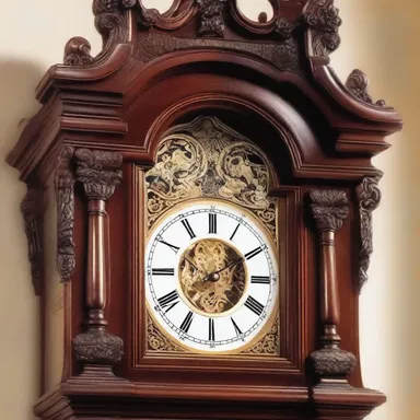 The intricate woodwork and ornate detailing on the grandfather clock make it a true work of art.