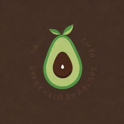 Design a circular logo with a chocolate brown background, featuring a stylized avocado half dipped in chocolate, emitting a subtle glow suggesting bliss. Include the text 'Chocomilo Avocado Bliss' in a combination of chocolate brown and avocado green colors.